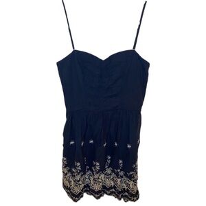 Speechless Navy spaghetti strap patterned dress